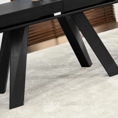 Rozkladací jedálenský stôl 180(380)x100 ZENON - čierny