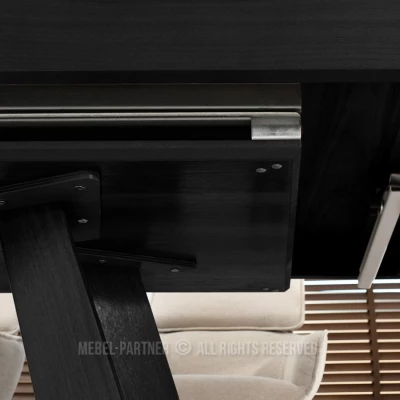 Rozkladací jedálenský stôl 180(380)x100 ZENON - čierny