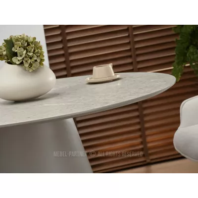Okrúhly jedálenský stôl 120 cm DONIS - sivý mramor / sivý