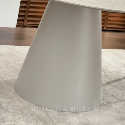 Okrúhly jedálenský stôl 120 cm DONIS - sivý mramor / sivý