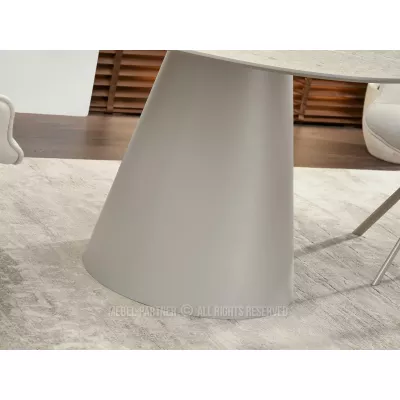 Okrúhly jedálenský stôl 120 cm DONIS - sivý mramor / sivý