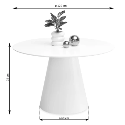 Okrúhly jedálenský stôl 120 cm DONIS - sivý mramor / sivý
