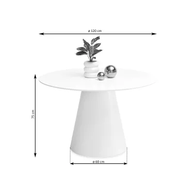 Okrúhly jedálenský stôl 120 cm DONIS - sivý mramor / sivý