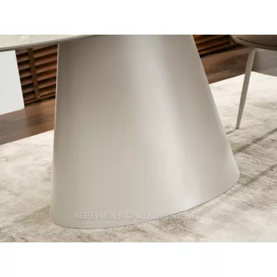 Oválny jedálenský stôl 160x90 cm ELIAM - sivý mramor / sivý