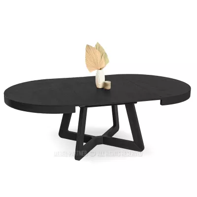 Okrúhly rozkladací stôl 130(230)x130 SABRIN - čierny