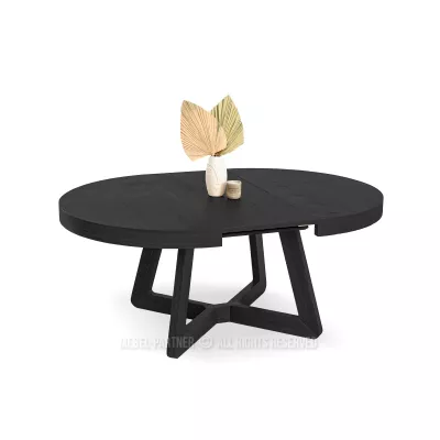 Okrúhly rozkladací stôl 130(230)x130 SABRIN - čierny