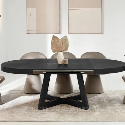 Okrúhly rozkladací stôl 130(230)x130 SABRIN - čierny