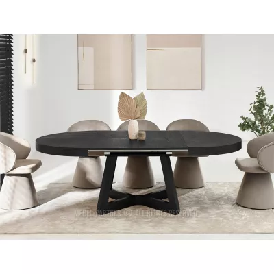 Okrúhly rozkladací stôl 130(230)x130 SABRIN - čierny