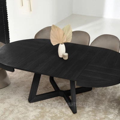 Okrúhly rozkladací stôl 130(230)x130 SABRIN - čierny