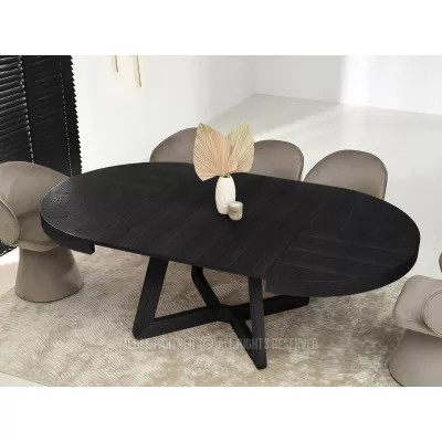 Okrúhly rozkladací stôl 130(230)x130 SABRIN - čierny
