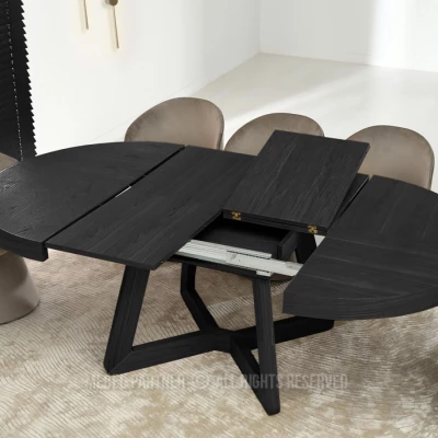 Okrúhly rozkladací stôl 130(230)x130 SABRIN - čierny