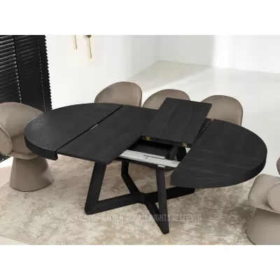 Okrúhly rozkladací stôl 130(230)x130 SABRIN - čierny