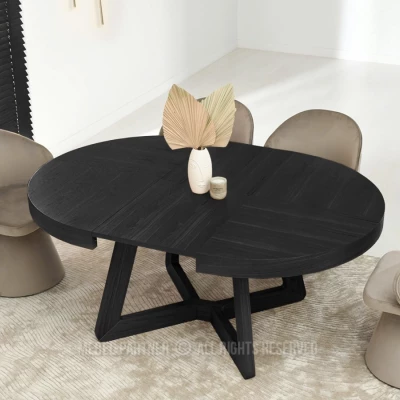 Okrúhly rozkladací stôl 130(230)x130 SABRIN - čierny