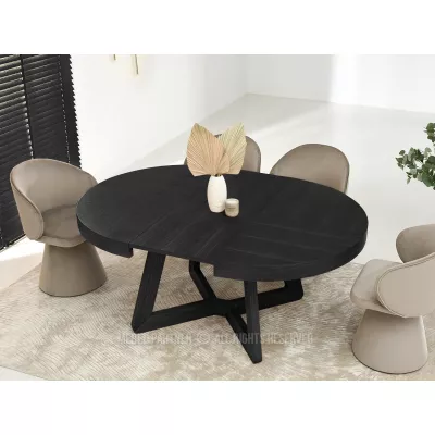 Okrúhly rozkladací stôl 130(230)x130 SABRIN - čierny