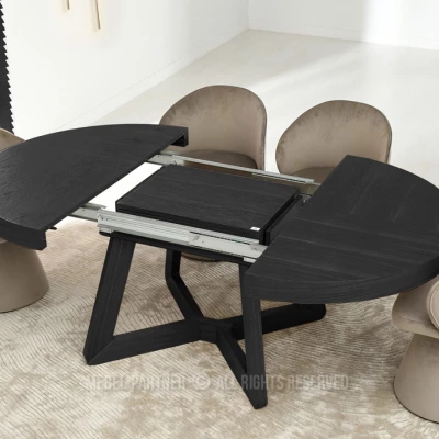 Okrúhly rozkladací stôl 130(230)x130 SABRIN - čierny