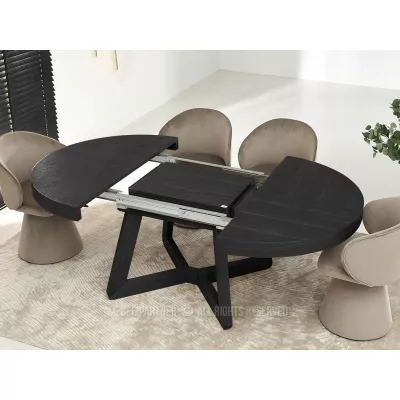 Okrúhly rozkladací stôl 130(230)x130 SABRIN - čierny