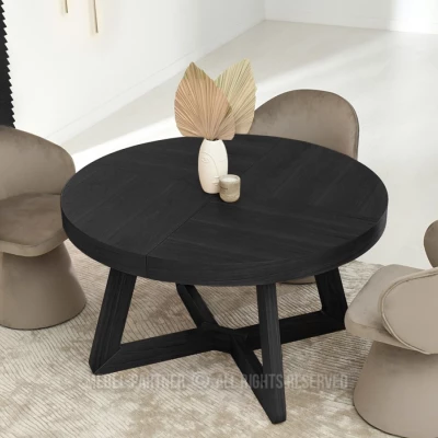 Okrúhly rozkladací stôl 130(230)x130 SABRIN - čierny