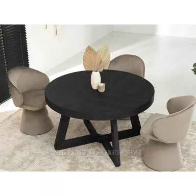 Okrúhly rozkladací stôl 130(230)x130 SABRIN - čierny