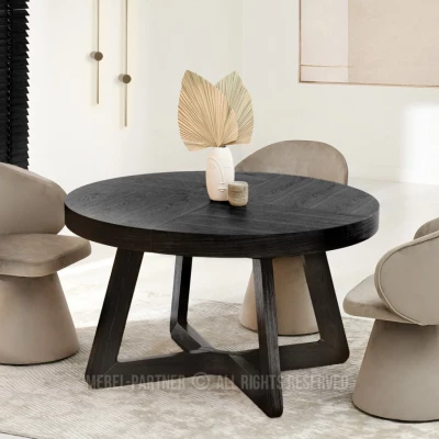 Okrúhly rozkladací stôl 130(230)x130 SABRIN - čierny