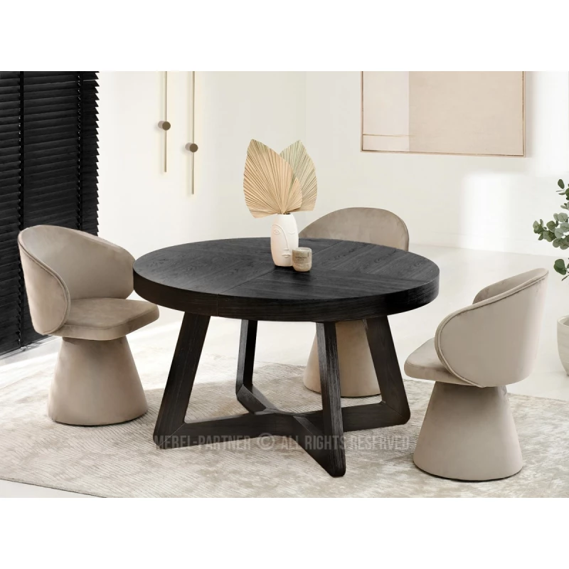 Okrúhly rozkladací stôl 130(230)x130 SABRIN - čierny