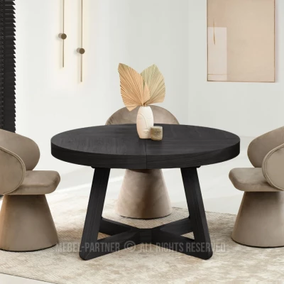 Okrúhly rozkladací stôl 130(230)x130 SABRIN - čierny