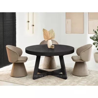 Okrúhly rozkladací stôl 130(230)x130 SABRIN - čierny