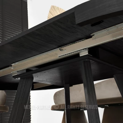 Okrúhly rozkladací stôl 130(230)x130 SABRIN - čierny