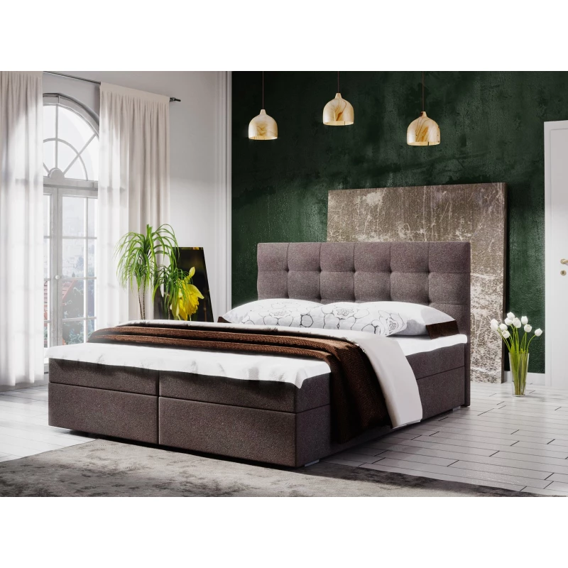 Moderná posteľ s úložným priestorom 160x200 STIG II - hnedá