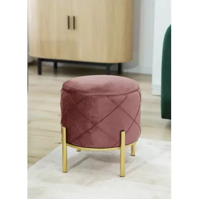 Elegantný taburet JASTRIAN s úložným priestorom - ružový/zlatý