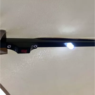 Polohovateľný slnečník MILANOR s LED osvetlením - béžový