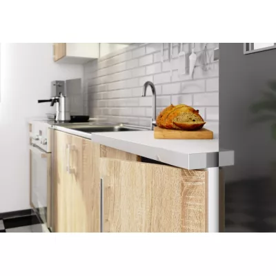 Kuchynská linka do paneláka 240 cm TRIVORA - dub sonoma / biela