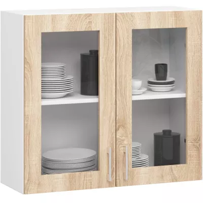 Kuchynská linka do paneláka 240 cm TRIVORA - dub sonoma / biela