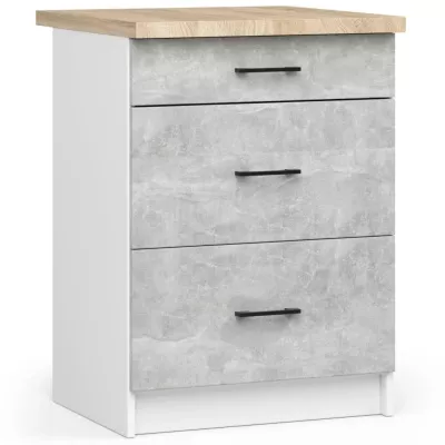 Kuchynská linka 240 cm VERMINA - biela / betón