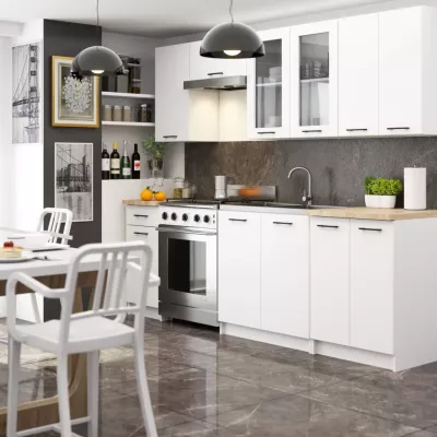 Rovná kuchynská linka do paneláka 240 cm VERMINA - biela