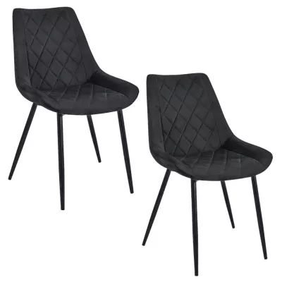 Set 2x čalúnená jedálenská stolička BOGORA - čierny