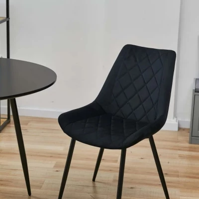 Set 2x čalúnená jedálenská stolička BOGORA - čierny