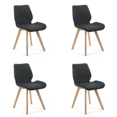 Set 4x jedálenská stolička KIMTE - čierny / buk