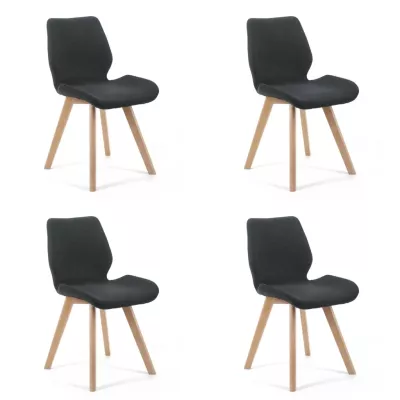 Set 4x jedálenská stolička KIMTE - čierny / buk