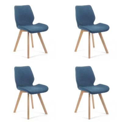 Set 4x jedálenská stolička KIMTE - modrý / buk