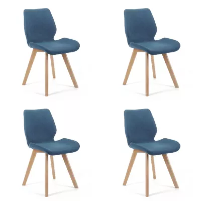 Set 4x jedálenská stolička KIMTE - modrý / buk