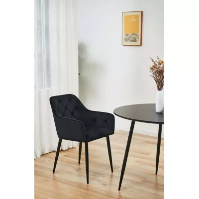 Set 2x jedálenská čalúnená stolička ZIBURA - čierny