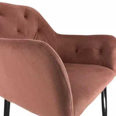Set 2x jedálenská čalúnená stolička ZIBURA - staroružový / čierny
