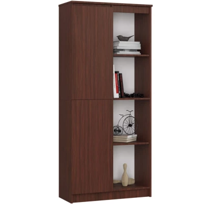 Policový regál s dvierkami VALESTRA - wenge