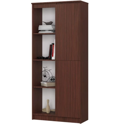 Policový regál s dvierkami VALESTRA - wenge