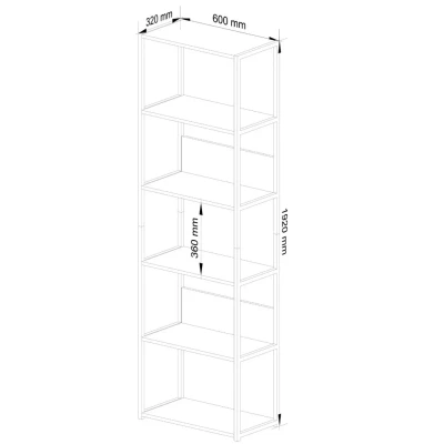 Kovový policový regál 60 cm TOMIRAN - biely