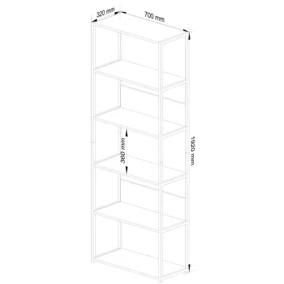 Kovový policový regál 70 cm TOMIRAN - biely
