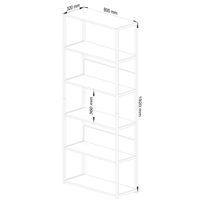 Kovový policový regál 80 cm TOMIRAN - biely