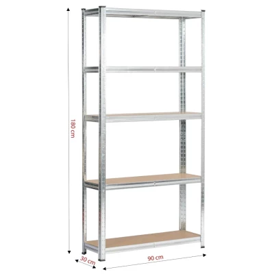Regál do domácnosti 90 cm QARIAN - strieborný