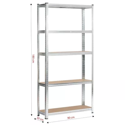 Regál do domácnosti 90 cm QARIAN - strieborný