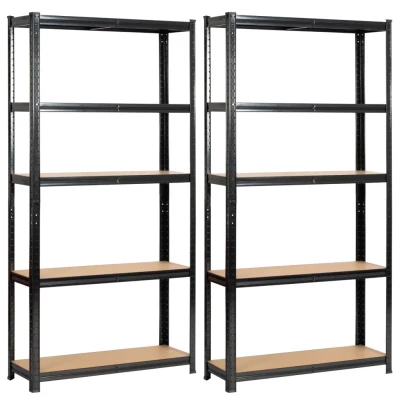 Set kovových regálov do domácnosti 90 cm QARIAN - čierny